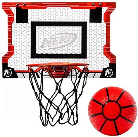 nerf pro hoop kids basketball hoop set mini set with mini nerf basketball steel rim great for dunking over the door